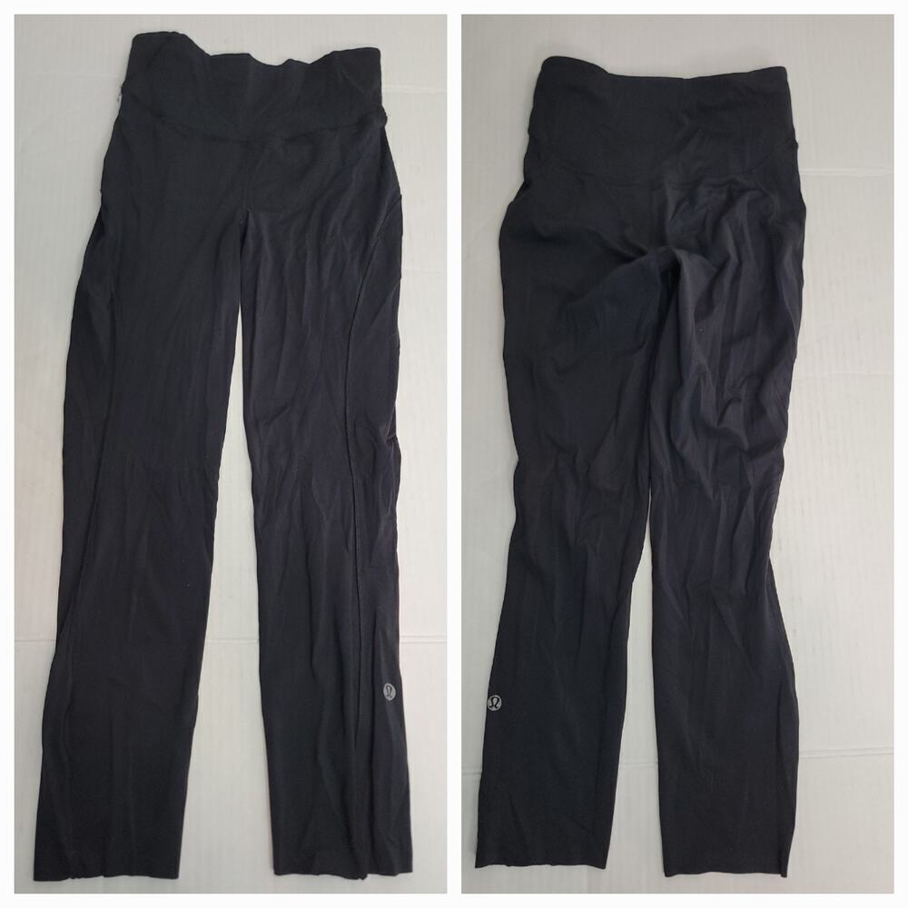 Lululemon SZ 4 Base Pace Leggings Crop 23" High Rise Nulux Black W6BO1S Black